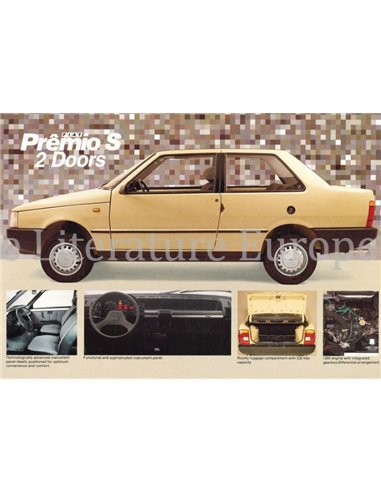 1988 FIAT PREMIO S 2 DOORS LEAFLET ENGELS (ZUID AFRIKA)