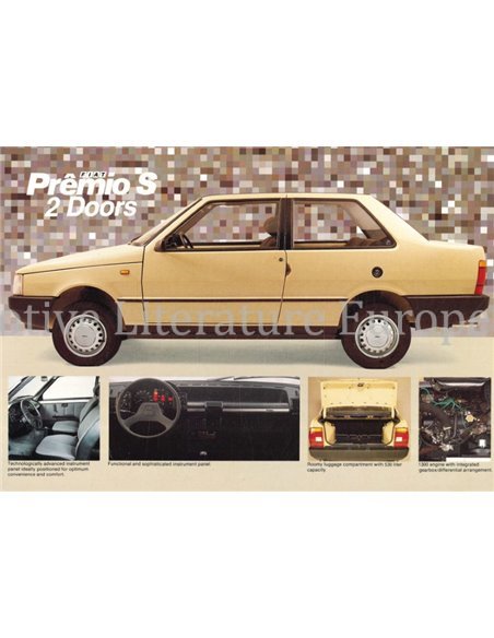 1988 FIAT PREMIO S 2 DOORS LEAFLET ENGELS (SOUTH AFRICA)