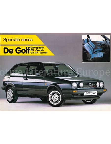 1988 VOLKSWAGEN GOLF "SPECIAL" GTD | GTI | GTI 16 V DATENBLATT NIEDERLÄNDISCH (BELGIEN)