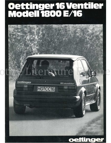 1983 VOLKSWAGEN GOLF OETTINGER 16 VENTILER MODELL 1800 E/16 BROCHURE DUITS