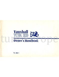 1970 VAUXHALL VIVA HB OWNERS MANUAL ENGLISH
