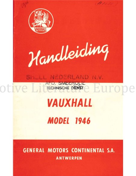 1946 VAUXHALL 10 | 12 | 14 INSTRUCTIEBOEKJE NEDERLANDS