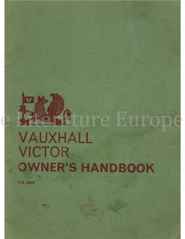 1964 VAUXHALL VICTOR BETRIEBSANLEITUNG ENGLISCH