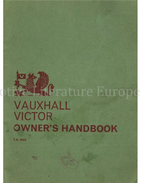 1964 VAUXHALL VICTOR INSTRUCTIEBOEKJE ENGELS