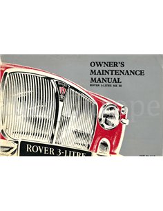 1965 ROVER 3-LITRE MK III GARANTIE- & ONDERHOUDSBOEKJE ENGELS