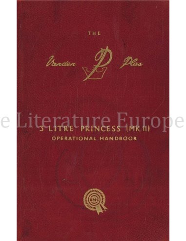 1962 VANDEN PLAS 3 LITRE PRINCESS MK II INSTRUCTIEBOEKJE ENGELS