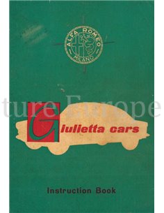 1959 ALFA ROMEO GIULIETTA INSTRUCTIEBOEKJE ENGELS