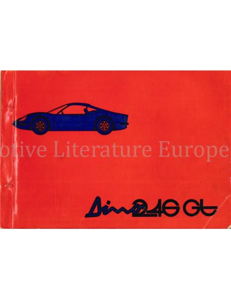 1972 FERRARI DINO 246GT SPARE PARTS CATALOG 68/72