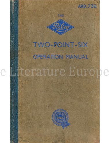 1957 RILEY TWO-POINT-SIX INSTRUCTIEBOEKJE ENGELS