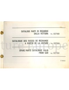 1972 FERRARI DINO 246GT ONDERDELENHANDBOEK 68/72 2