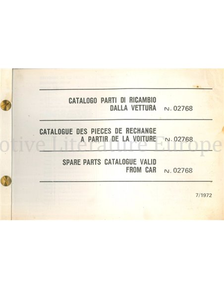 1968 FERRARI DINO 246GT ERSATZTEILKATALOG 68/72