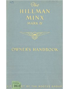 1949 HILLMAN MINX MARK IV OWNERS MANUAL ENGLISH