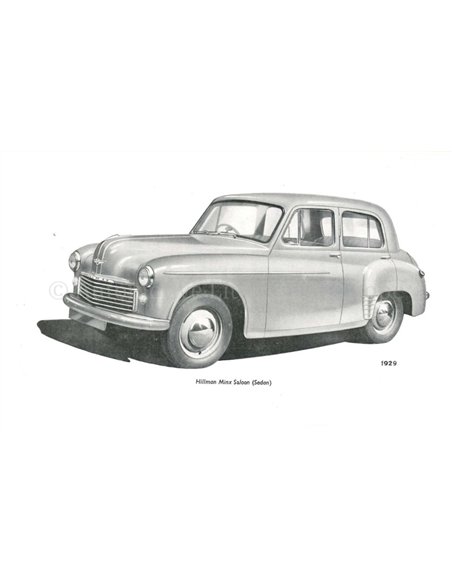 1951 HILLMAN MINX MARK V INSTRUCTIEBOEKJE ENGELS