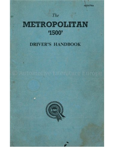 1955 AUSTIN METROPOLITAN 1500 INSTRUCTIEBOEKJE ENGELS