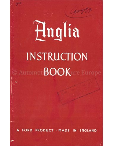 1952 FORD ANGLIA OWNERS MANUAL ENGLISH