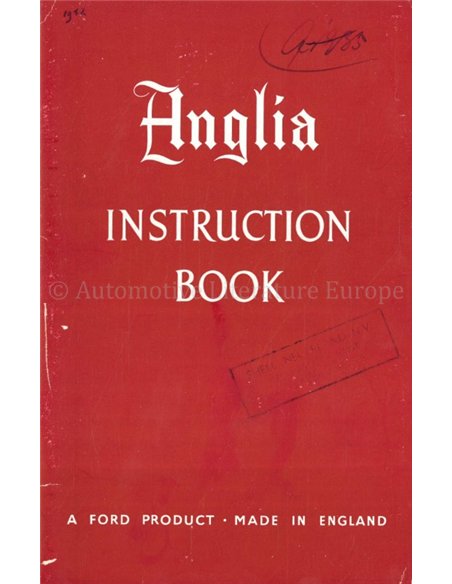 1952 FORD ANGLIA OWNERS MANUAL ENGLISH