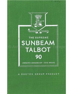 1949 SUNBEAM TALBOT 90 MK I, BETRIEBSANLEITUNG ENGLISCH