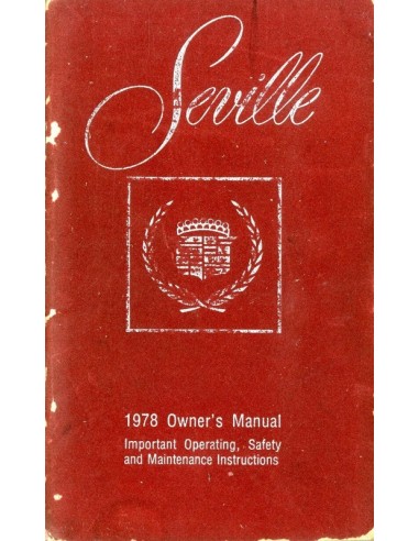 1978 CADILLAC SEVILLE INSTRUCTIEBOEKJE ENGELS USA