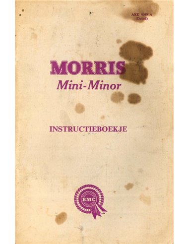 1965 MORRIS MINI MINOR INSTRUCTIEBOEKJE NEDERLANDS