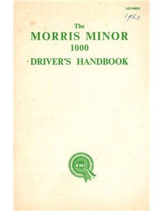 1960 MORRIS MINOR 1000 BETRIEBSANLEITUNG ENGLISCH