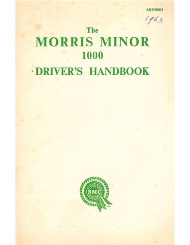 1960 MORRIS MINOR 1000 INSTRUCTIEBOEKJE ENGELS