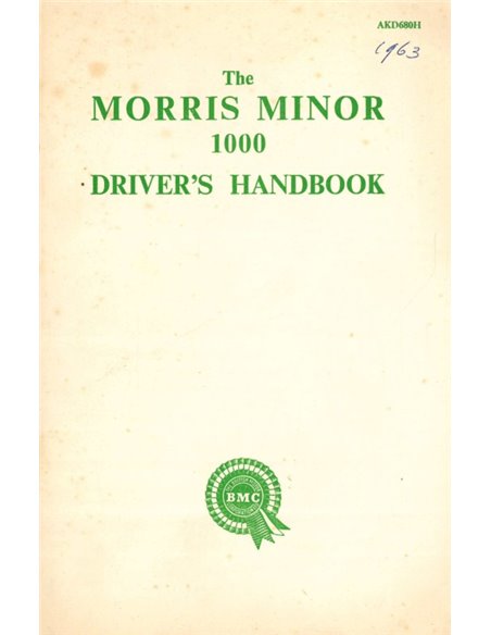 1960 MORRIS MINOR 1000 INSTRUCTIEBOEKJE ENGELS