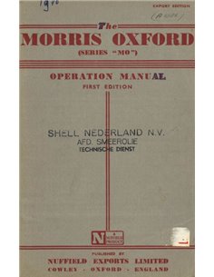 1949 MORRIS OXFORD (SERIES MO) OWNERS MANUAL ENGLISH
