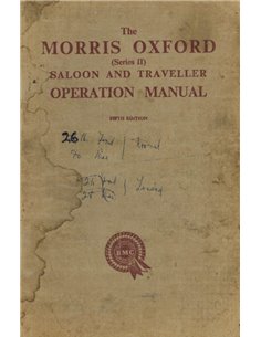 1955 MORRIS OXFORD SAOON | TRAVELLER (SERIES II) BETRIEBSANLEITUNG ENGLISCH