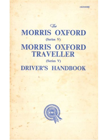 1961 MORRIS OXFORD SALOON | TRAVELLER (SERIES V) BETRIEBSANLEITUNG ENGLISCH