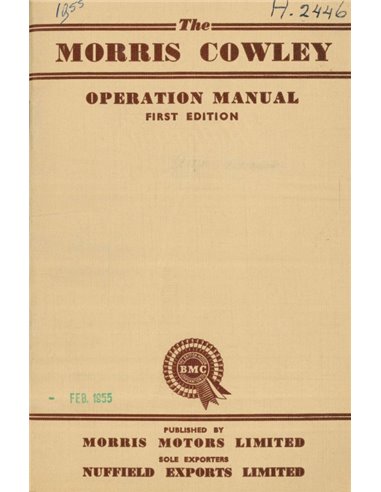 1954 MORRIS COWLEY BETRIEBSANLEITUNG ENGLISCH