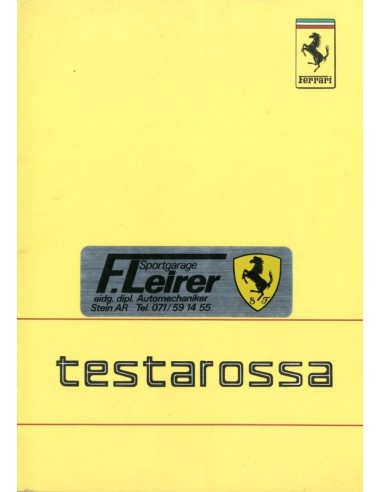 1988 FERRARI TESTAROSSA INSTRUCTIEBOEKJE 496/88