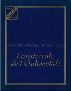 1935 TALBOT RANGE BROCHURE FRENCH