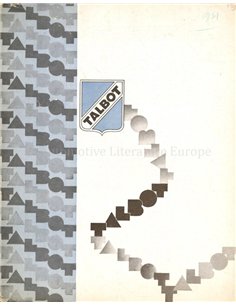 1931 TALBOT PROGRAMM PROSPEKT FRANZÖSISCH