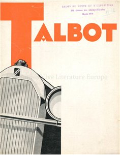 1932 TALBOT RANGE BROCHURE FRENCH