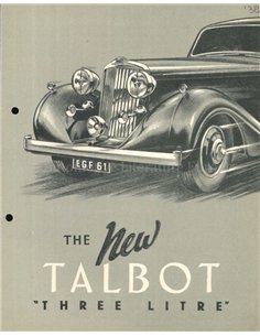 1938 TALBOT THREE LITRE PROSPEKT ENGLISCH