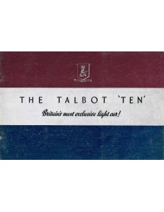 1937 TALBOT TEN BROCHURE ENGELS