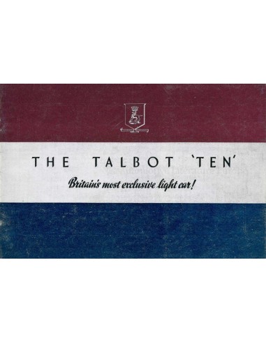 1937 TALBOT TEN BROCHURE ENGLISH