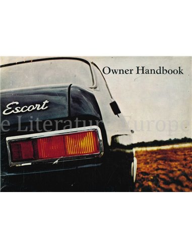 1968 FORD ESCORT BEDIENUNGSANLEITING ENGLISCH