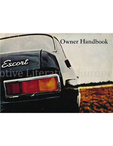 1968 FORD ESCORT BEDIENUNGSANLEITING ENGLISCH