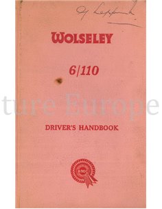 1963 WOLSELEY 6/110 OWNERS MANUAL ENGLISH