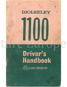 1965 WOLSELEY 1100 OWNERS MANUAL ENGLISH