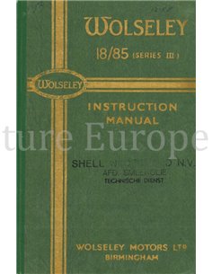 1946 WOLSELEY 18 / 85 (SERIES III)  BETRIEBSANLEITUNG ENGLISCH