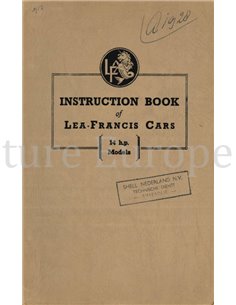 1952 LEA-FRANCIS 14 H.P. ESTATE CAR (I.F.S. MODEL) INSTRUCTIEBOEKJE ENGELS