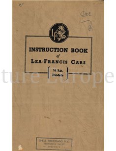 1951 LEA-FRANCIS 14 H.P. FOUR-LIGHT SALOON (I.F.S. MODEL) INSTRUCTIEBOEKJE ENGELS