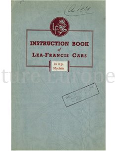 1952 LEA-FRANCIS 14 H.P. FOUR-LIGHT SALOON OWNERS MANUAL ENGLISH