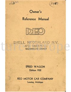 1932 REO SPEED WAGON EDITION 932 INSTRUCTIEBOEKJE ENGELS (USA)