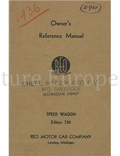 1936 REO SPEED WAGON EDITION 736 INSTRUCTIEBOEKJE ENGELS (USA)