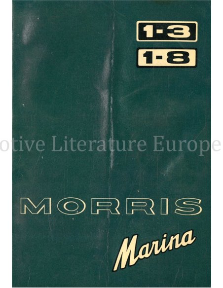 1972 MORRIS MARINA 1.3 | 1.8 BETRIEBSANLEITUNG NIEDERLÄNDISCH
