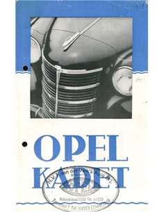 1938 OPEL KADETT BROCHURE NEDERLANDS