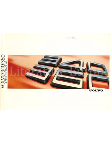 1988 VOLVO 340 | 360 OWNERS MANUAL ENGLISH
